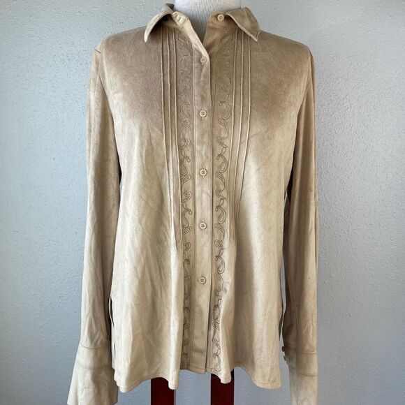 NWT Norton McNaughton Petites Button Down Top Size M - Picture 1 of 8